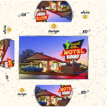 Desert Hills Motel - Classic Route 66 Neon Nostalgia 100 Jigsaw Puzzle box 3D Modell