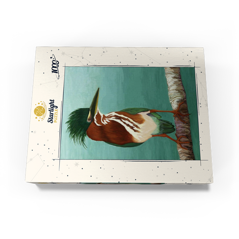 Green Heron on Branch with Vibrant Plumage 1000 Jigsaw Puzzle box view3