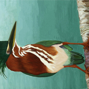 Green Heron on Branch with Vibrant Plumage 1000 Jigsaw Puzzle 3D Modell