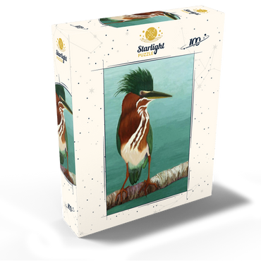 Green Heron on Branch with Vibrant Plumage 100 Jigsaw Puzzle box view2