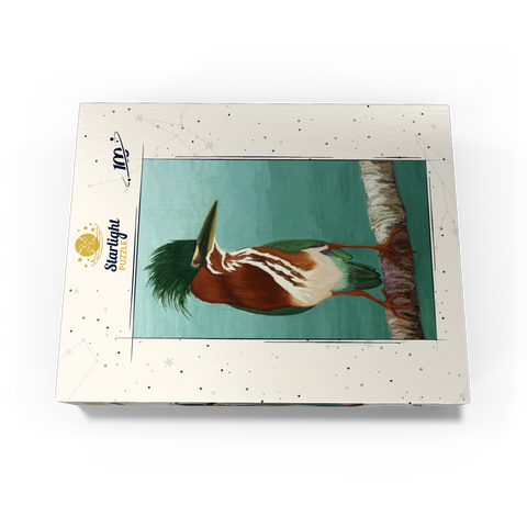 Green Heron on Branch with Vibrant Plumage 100 Jigsaw Puzzle box view3