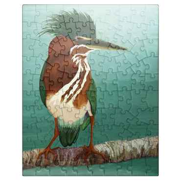 puzzleplate Green Heron on Branch with Vibrant Plumage 100 Jigsaw Puzzle