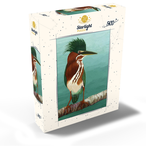 Green Heron on Branch with Vibrant Plumage 500 Jigsaw Puzzle box view2