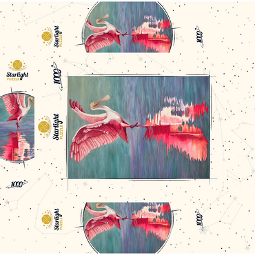 Roseate Spoonbill with Reflective Water 1000 Jigsaw Puzzle box 3D Modell