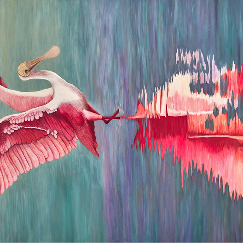 Roseate Spoonbill with Reflective Water 100 Jigsaw Puzzle 3D Modell