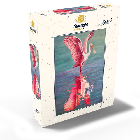 Roseate Spoonbill with Reflective Water 500 Jigsaw Puzzle box view2