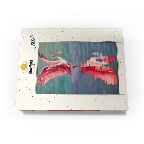 Roseate Spoonbill with Reflective Water 500 Jigsaw Puzzle box view3