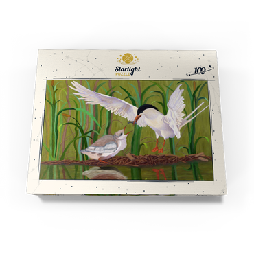 Forster's Tern Feeding Chick in Wetlands 100 Jigsaw Puzzle box view3