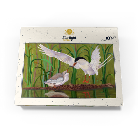 Forster's Tern Feeding Chick in Wetlands 100 Jigsaw Puzzle box view3