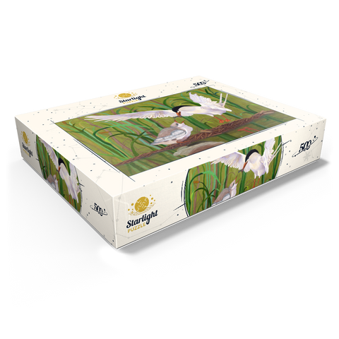 Forster's Tern Feeding Chick in Wetlands 500 Jigsaw Puzzle box view1