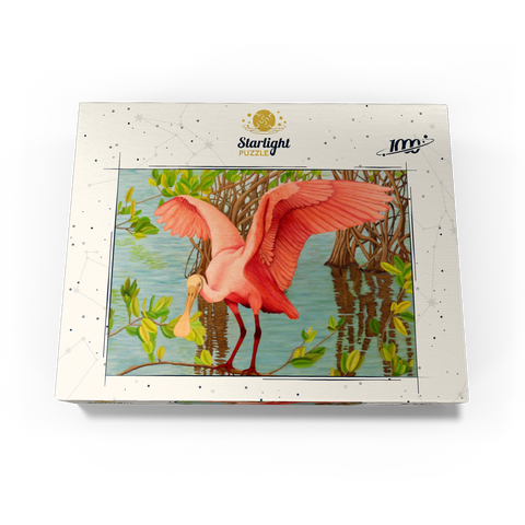 Roseate Spoonbill in Mangrove Habitat 1000 Jigsaw Puzzle box view3