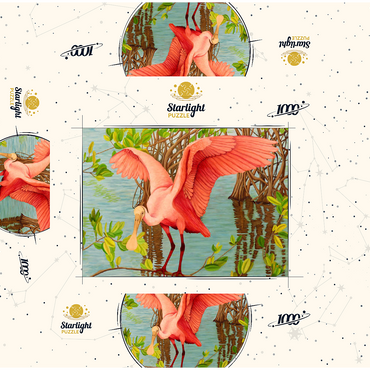 Roseate Spoonbill in Mangrove Habitat 1000 Jigsaw Puzzle box 3D Modell