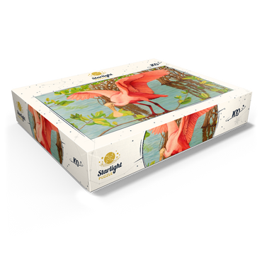 Roseate Spoonbill in Mangrove Habitat 100 Jigsaw Puzzle box view1