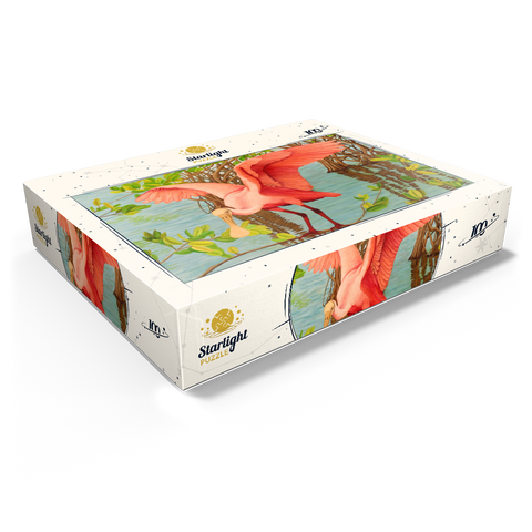 Roseate Spoonbill in Mangrove Habitat 100 Jigsaw Puzzle box view1