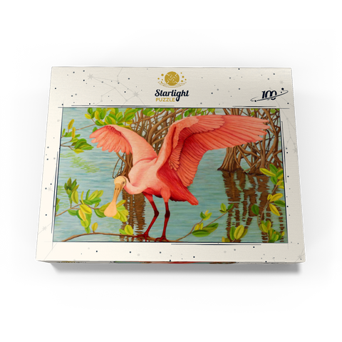 Roseate Spoonbill in Mangrove Habitat 100 Jigsaw Puzzle box view3