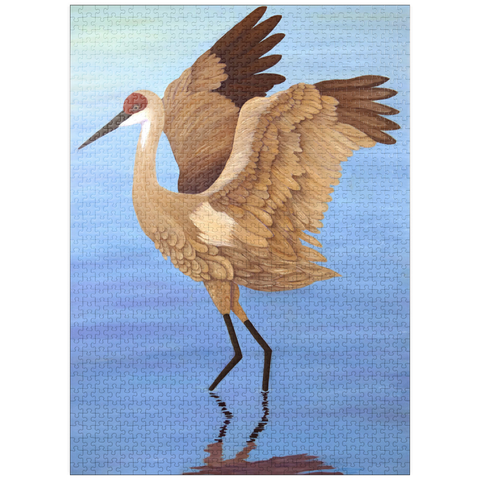 puzzleplate Sandhill Crane with Outstretched Wings 1000 Jigsaw Puzzle
