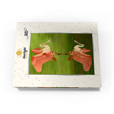 Roseate Spoonbill with Mirror Reflection 500 Jigsaw Puzzle box view3