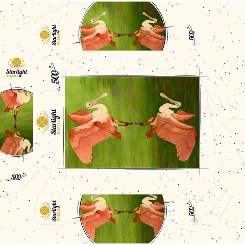 Roseate Spoonbill with Mirror Reflection 500 Jigsaw Puzzle box 3D Modell