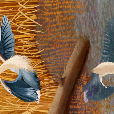 Great Blue Heron in Marshland Reflection 1000 Jigsaw Puzzle 3D Modell