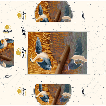 Great Blue Heron in Marshland Reflection 1000 Jigsaw Puzzle box 3D Modell