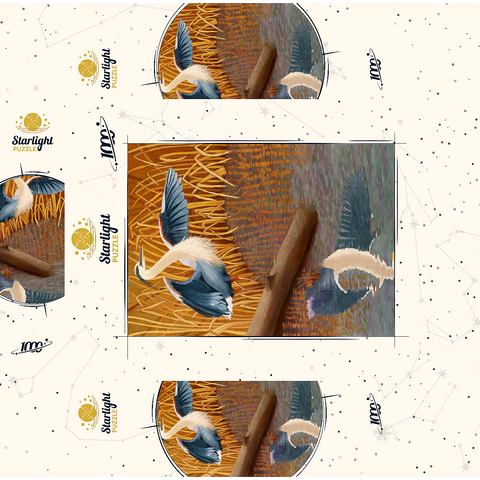 Great Blue Heron in Marshland Reflection 1000 Jigsaw Puzzle box 3D Modell
