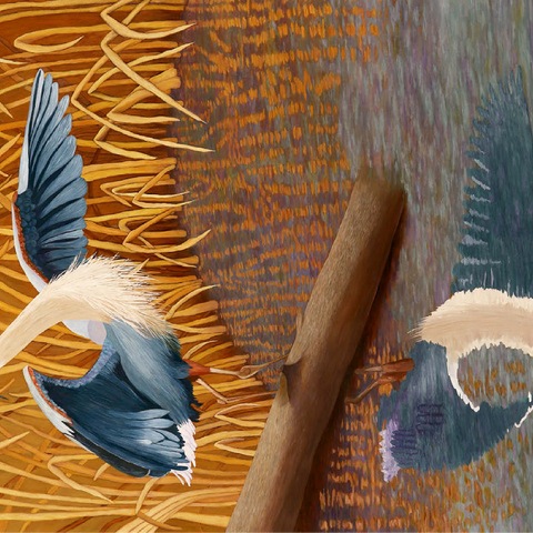 Great Blue Heron in Marshland Reflection 100 Jigsaw Puzzle 3D Modell