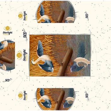 Great Blue Heron in Marshland Reflection 500 Jigsaw Puzzle box 3D Modell