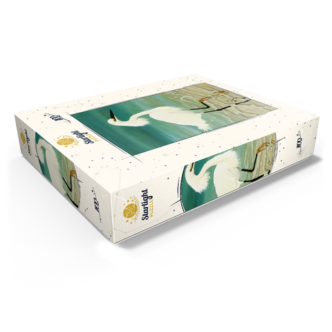 Snowy Egret Walking in Shallow Waters 100 Jigsaw Puzzle box view1