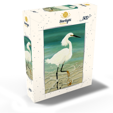 Snowy Egret Walking in Shallow Waters 500 Jigsaw Puzzle box view2