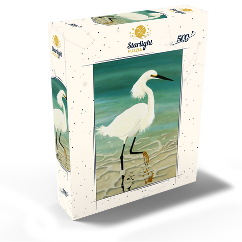 Snowy Egret Walking in Shallow Waters 500 Jigsaw Puzzle box view2