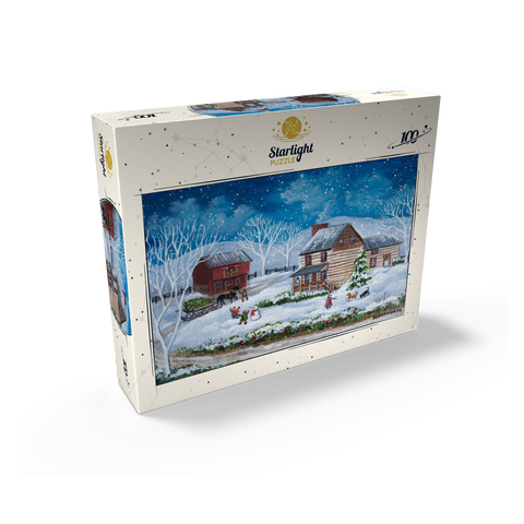 Rustic Winter Scene with Snowy Cabin 100 Jigsaw Puzzle box view2