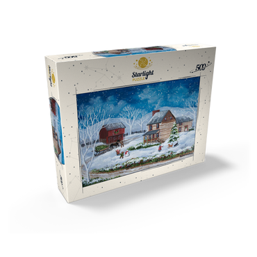 Rustic Winter Scene with Snowy Cabin 500 Jigsaw Puzzle box view2