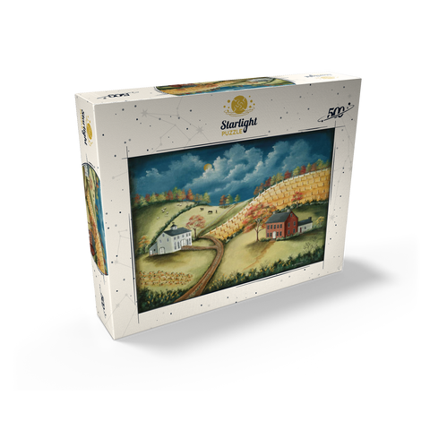 Rustic Countryside Farm in Folk Art Style 500 Jigsaw Puzzle box view2