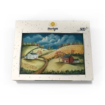 Rustic Countryside Farm in Folk Art Style 500 Jigsaw Puzzle box view3