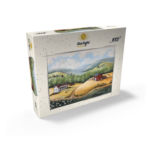 Scenic Countryside Farm in Folk Art Style 1000 Jigsaw Puzzle box view2
