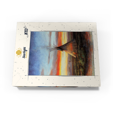 Lone Teepee at Sunset by the River 1000 Jigsaw Puzzle box view3