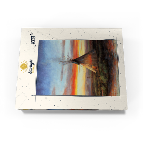 Lone Teepee at Sunset by the River 1000 Jigsaw Puzzle box view3