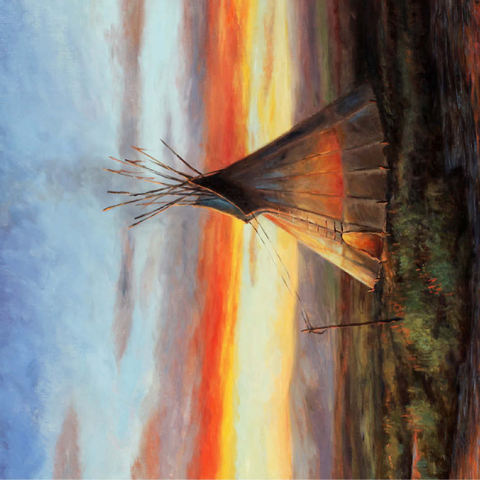 Lone Teepee at Sunset by the River 100 Jigsaw Puzzle 3D Modell
