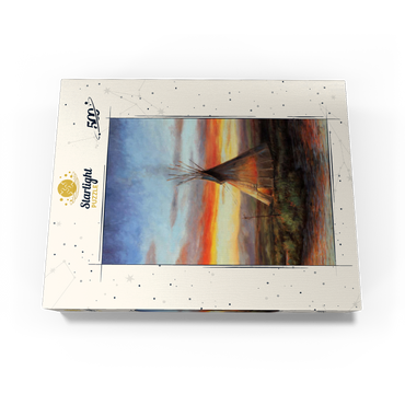 Lone Teepee at Sunset by the River 500 Jigsaw Puzzle box view3