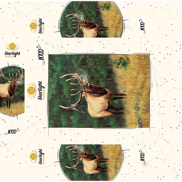 Majestic Bull Elk in Forest Clearing 1000 Jigsaw Puzzle box 3D Modell