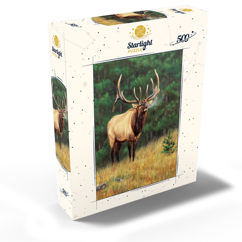 Majestic Bull Elk in Forest Clearing 500 Jigsaw Puzzle box view2