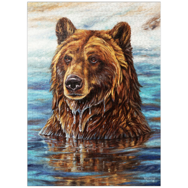puzzleplate Grizzly Bear Emerging from Water 1000 Jigsaw Puzzle