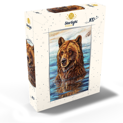 Grizzly Bear Emerging from Water 100 Jigsaw Puzzle box view2