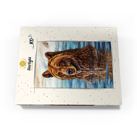 Grizzly Bear Emerging from Water 100 Jigsaw Puzzle box view3