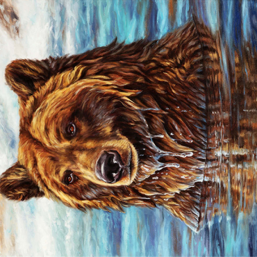 Grizzly Bear Emerging from Water 100 Jigsaw Puzzle 3D Modell