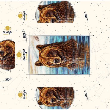 Grizzly Bear Emerging from Water 100 Jigsaw Puzzle box 3D Modell