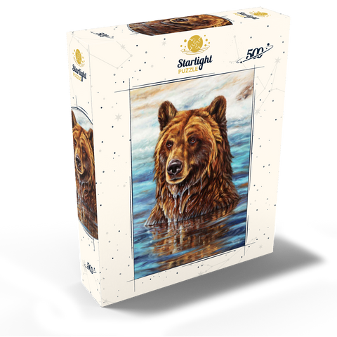 Grizzly Bear Emerging from Water 500 Jigsaw Puzzle box view2