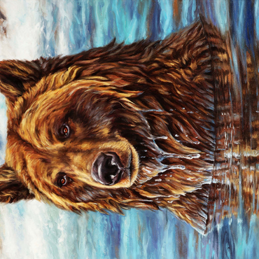 Grizzly Bear Emerging from Water 500 Jigsaw Puzzle 3D Modell