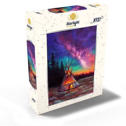Illuminated Teepee Under Starry Night Sky 1000 Jigsaw Puzzle box view2