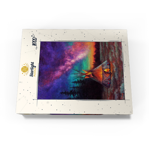 Illuminated Teepee Under Starry Night Sky 1000 Jigsaw Puzzle box view3